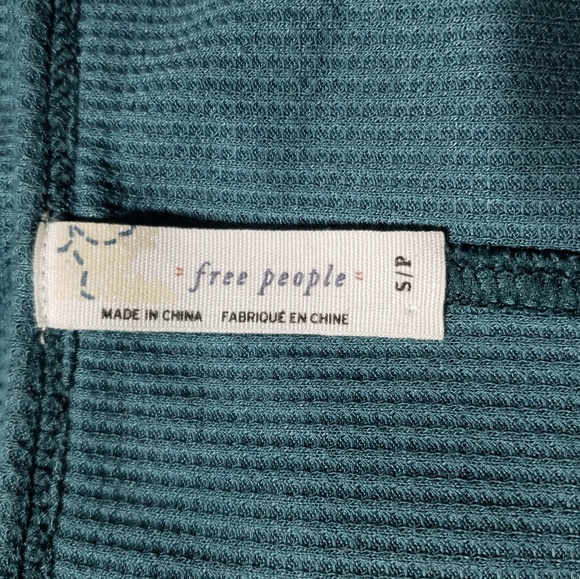 Sold{Free People} Teal Applique Thermal - Picture 5 of 5